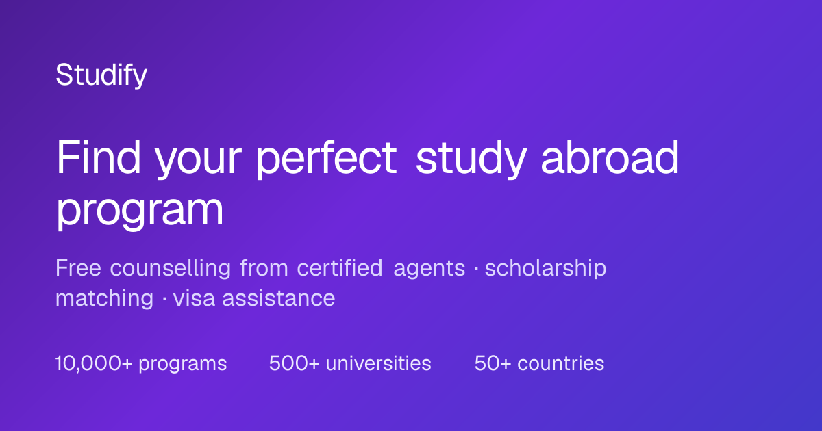 Studify — Study Abroad Programs at 500+ Verified Universities
